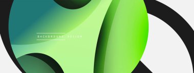 Yaratıcı geometrik duvar kağıdı. Asgari soyut arkaplan. Duvar kağıdı arkaplanı veya iniş sayfası için daire ve dalga kompozisyon vektör çizimi