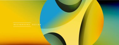 Yaratıcı geometrik duvar kağıdı. Asgari soyut arkaplan. Duvar kağıdı arkaplanı veya iniş sayfası için daire ve dalga kompozisyon vektör çizimi