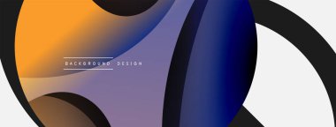 Yaratıcı geometrik duvar kağıdı. Asgari soyut arkaplan. Duvar kağıdı arkaplanı veya iniş sayfası için daire ve dalga kompozisyon vektör çizimi