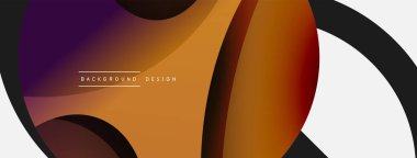 Yaratıcı geometrik duvar kağıdı. Asgari soyut arkaplan. Duvar kağıdı arkaplanı veya iniş sayfası için daire ve dalga kompozisyon vektör çizimi