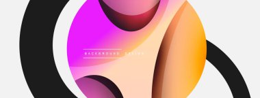 Yaratıcı geometrik duvar kağıdı. Asgari soyut arkaplan. Duvar kağıdı arkaplanı veya iniş sayfası için daire ve dalga kompozisyon vektör çizimi