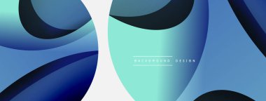 Yaratıcı geometrik duvar kağıdı. Asgari soyut arkaplan. Duvar kağıdı arkaplanı veya iniş sayfası için daire ve dalga kompozisyon vektör çizimi