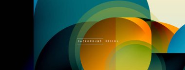 Yuvarlak üçgen çizgileri ve daireleri şekillendirir. Duvar kağıdı afişi arkaplanı veya iniş sayfası için Geometrik vektör çizimi