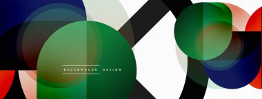 Yaratıcı geometrik duvar kağıdı. Asgari çember üçgen ve kare çizgi soyut arkaplan. Duvar kağıdı afişi veya iniş sayfası için vektör illüstrasyonu