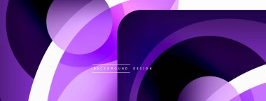 Renkli geometrik şekilli soyut arkaplan. Yuvarlak şekilli, daire ve çizgilerle çok güzel bir arka plan. Geometrik tasarım. Vektör illüstrasyonu