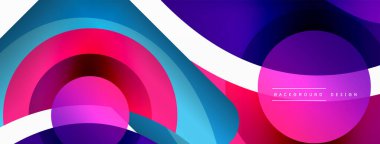 Yaratıcı geometrik duvar kağıdı. Asgari soyut arkaplan. Duvar kağıdı arkaplanı veya iniş sayfası için daire dalga ve yuvarlak şekiller kompozisyon vektör çizimi