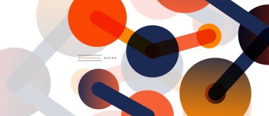 Çizgi noktaları geometrik soyut arkaplan bağlantıları. Çizgilerle birbirine bağlı çemberler. Duvar kağıdı, afiş, arkaplan veya iniş için moda tekno iş şablonu