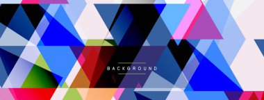 Renkli üçgen bileşimi, geometrik soyut arkaplan. Tekno veya iş konsepti, duvar kağıdı, afiş, arkaplan, iniş sayfası deseni
