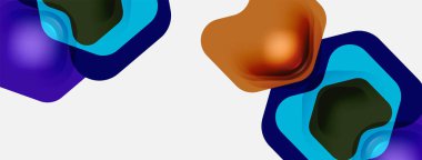 Beyaz arka planda renkli ok şekilleri. Minimum geometrik soyut arkaplan. Duvar kağıdı afişi veya iniş sayfası için vektör illüstrasyonu