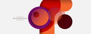 Çember ve yuvarlak şekiller soyut arkaplan. Duvar kağıdı afişi veya iniş sayfası için vektör illüstrasyonu