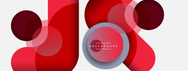 Vektör yuvarlak şekilli daireler minimum geometrik arkaplan. Duvar kağıdı afişi veya iniş sayfası için vektör illüstrasyonu