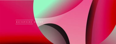 Yaratıcı geometrik duvar kağıdı. Asgari soyut arkaplan. Duvar kağıdı arkaplanı veya iniş sayfası için daire ve dalga kompozisyon vektör çizimi