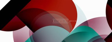 Yuvarlak üçgen çizgileri ve daireleri şekillendirir. Duvar kağıdı afişi arkaplanı veya iniş sayfası için Geometrik vektör çizimi