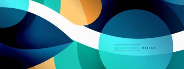 Yaratıcı geometrik duvar kağıdı. Asgari soyut arkaplan. Duvar kağıdı arkaplanı veya iniş sayfası için daire dalga ve yuvarlak şekiller kompozisyon vektör çizimi