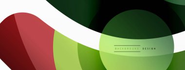 Renkli geometrik şekilli soyut arkaplan. Yuvarlak şekilli, daire ve çizgilerle çok güzel bir arka plan. Geometrik tasarım. Vektör illüstrasyonu