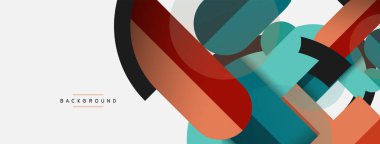 Yuvarlak geometrik şekiller çizgiler ve daireler. Duvar kağıdı afişi ya da iniş sayfası için vektör şablonu