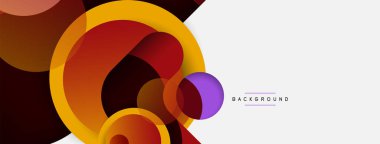 Vektör yuvarlak şekilli daireler minimum geometrik arkaplan. Duvar kağıdı afişi veya iniş sayfası için vektör illüstrasyonu