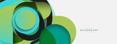 Çember ve yuvarlak şekiller soyut arkaplan. Duvar kağıdı afişi veya iniş sayfası için vektör illüstrasyonu