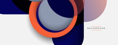 Vektör yuvarlak şekilli daireler minimum geometrik arkaplan. Duvar kağıdı afişi veya iniş sayfası için vektör illüstrasyonu