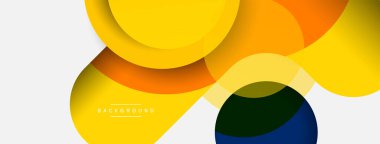 Yaratıcı geometrik duvar kağıdı. Asgari soyut arkaplan. Duvar kağıdı arkaplanı veya iniş sayfası için daire bileşimi vektör çizimi