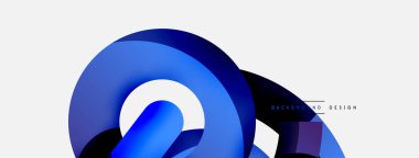 Yuvarlak şekiller daireler ve diğer geometrik şekiller. Duvar kağıdı afişi arkaplan kartı veya iniş sayfası için vektör illüstrasyonu