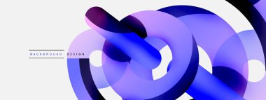 Yuvarlak şekiller daireler ve diğer geometrik şekiller. Duvar kağıdı afişi arkaplan kartı veya iniş sayfası için vektör illüstrasyonu