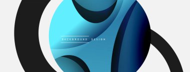 Yaratıcı geometrik duvar kağıdı. Asgari soyut arkaplan. Duvar kağıdı arkaplanı veya iniş sayfası için daire ve dalga kompozisyon vektör çizimi