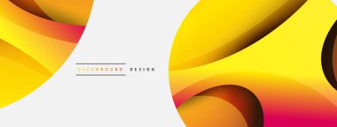 Yaratıcı geometrik duvar kağıdı. Asgari soyut arkaplan. Duvar kağıdı arkaplanı veya iniş sayfası için daire ve dalga kompozisyon vektör çizimi