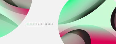 Yaratıcı geometrik duvar kağıdı. Asgari soyut arkaplan. Duvar kağıdı arkaplanı veya iniş sayfası için daire ve dalga kompozisyon vektör çizimi