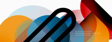 Yuvarlak üçgen çizgileri ve daireleri şekillendirir. Duvar kağıdı afişi arkaplanı veya iniş sayfası için Geometrik vektör çizimi