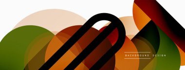 Yuvarlak üçgen çizgileri ve daireleri şekillendirir. Duvar kağıdı afişi arkaplanı veya iniş sayfası için Geometrik vektör çizimi