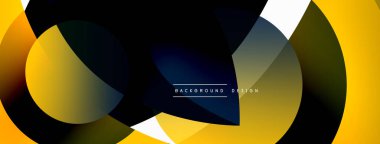 Yaratıcı geometrik duvar kağıdı. Asgari soyut arkaplan. Duvar kağıdı arkaplanı veya iniş sayfası için daire dalga ve yuvarlak şekiller kompozisyon vektör çizimi