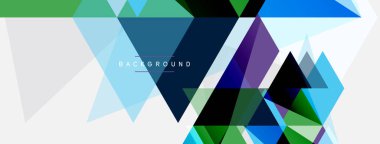 Mozaik üçgenler geometrik arkaplan. Tekno veya iş konsepti, duvar kağıdı, afiş, arkaplan, iniş sayfası deseni