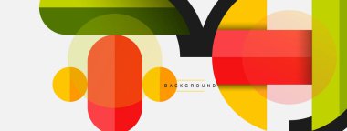 Yuvarlak geometrik şekiller çizgiler ve daireler. Duvar kağıdı afişi ya da iniş sayfası için vektör şablonu