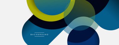 Yaratıcı geometrik duvar kağıdı. Asgari soyut arkaplan. Duvar kağıdı arkaplanı veya iniş sayfası için daire bileşimi vektör çizimi