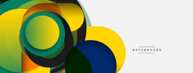 Vektör yuvarlak şekilli daireler minimum geometrik arkaplan. Duvar kağıdı afişi veya iniş sayfası için vektör illüstrasyonu