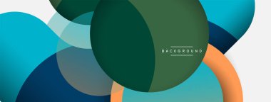 Vektör yuvarlak şekilli daireler minimum geometrik arkaplan. Duvar kağıdı afişi veya iniş sayfası için vektör illüstrasyonu