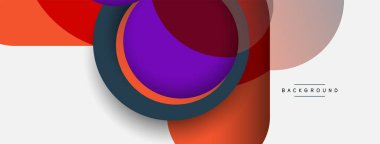 Çember ve yuvarlak şekiller soyut arkaplan. Duvar kağıdı afişi veya iniş sayfası için vektör illüstrasyonu