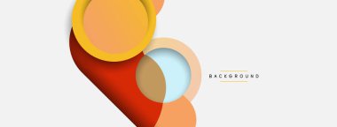 Yaratıcı geometrik duvar kağıdı. Asgari soyut arkaplan. Duvar kağıdı arkaplanı veya iniş sayfası için daire bileşimi vektör çizimi