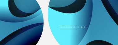 Yaratıcı geometrik duvar kağıdı. Asgari soyut arkaplan. Duvar kağıdı arkaplanı veya iniş sayfası için daire ve dalga kompozisyon vektör çizimi