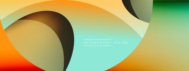 Yaratıcı geometrik duvar kağıdı. Asgari soyut arkaplan. Duvar kağıdı arkaplanı veya iniş sayfası için daire ve dalga kompozisyon vektör çizimi