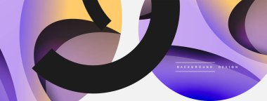 Yaratıcı geometrik duvar kağıdı. Asgari soyut arkaplan. Duvar kağıdı arkaplanı veya iniş sayfası için daire ve dalga kompozisyon vektör çizimi