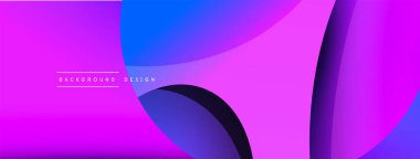 Yaratıcı geometrik duvar kağıdı. Asgari soyut arkaplan. Duvar kağıdı arkaplanı veya iniş sayfası için daire ve dalga kompozisyon vektör çizimi