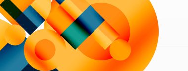 Güzel soyut bir arka plan. Çemberler, üçgen şekiller ve kareler. Duvar kağıdı, pankart, arkaplan veya iniş için en küçük geometrik şablon