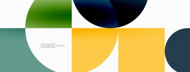 Güzel soyut bir arka plan. Çemberler, üçgen şekiller ve kareler. Duvar kağıdı, pankart, arkaplan veya iniş için en küçük geometrik şablon