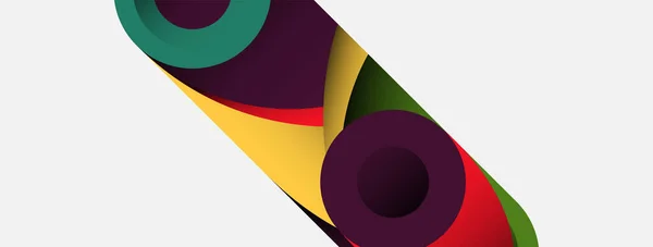 Fondo abstracto. Círculos geométricos mínimos y formas de estilo redondo con profundos efectos de sombra. Plantilla de negocio de tecnología de moda para banner de papel pintado o fondo — Vector de stock