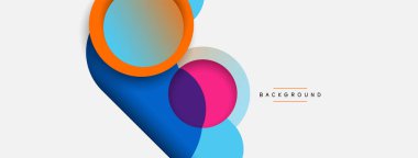 Çember ve yuvarlak şekiller soyut arkaplan. Duvar kağıdı afişi veya iniş sayfası için vektör illüstrasyonu