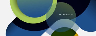 Yaratıcı geometrik duvar kağıdı. Asgari soyut arkaplan. Duvar kağıdı arkaplanı veya iniş sayfası için daire bileşimi vektör çizimi