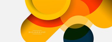 Vektör yuvarlak şekilli daireler minimum geometrik arkaplan. Duvar kağıdı afişi veya iniş sayfası için vektör illüstrasyonu