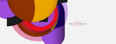 Yaratıcı geometrik duvar kağıdı. Asgari soyut arkaplan. Duvar kağıdı arkaplanı veya iniş sayfası için daire bileşimi vektör çizimi